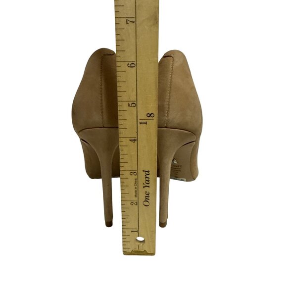 Schutz Lou Women's Suede Pump Tan Stiletto Pointed Toe Size 10 Heels Dress - Picture 4 of 9